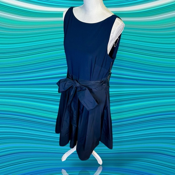 NWT Lauren Ralph Lauren ‘Taffeta-Skirt Dress’ in “Lighthouse Navy” Plus Size 16 - Picture 13 of 16